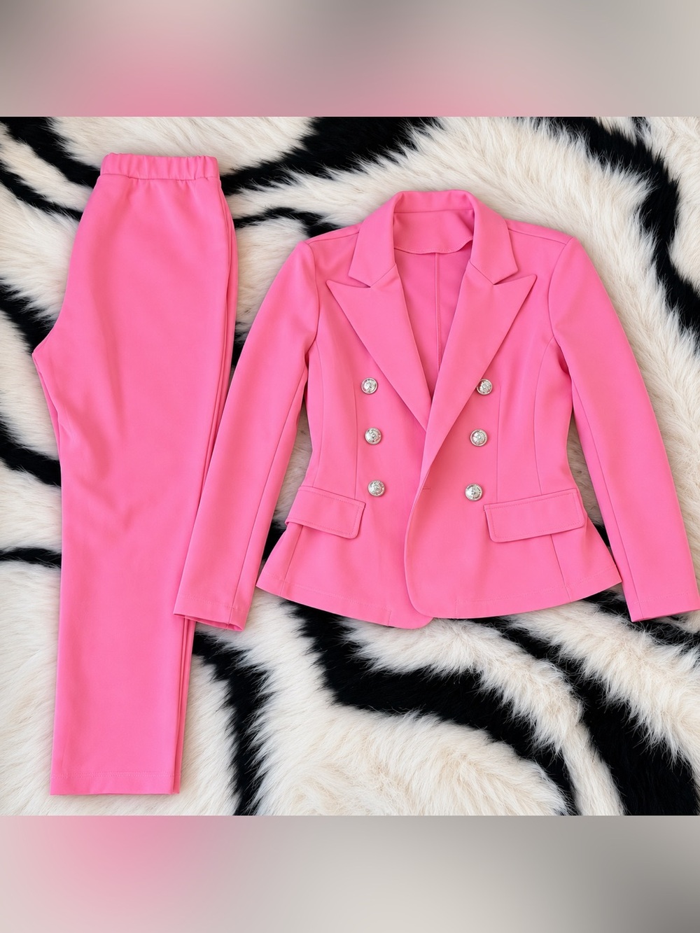 Stunning Pink Blazer & Pants Set | Approx. US